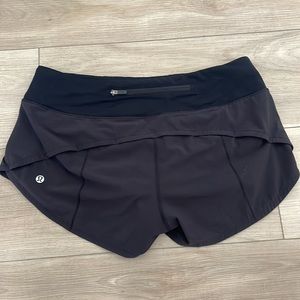 black lululemon speed up shorts